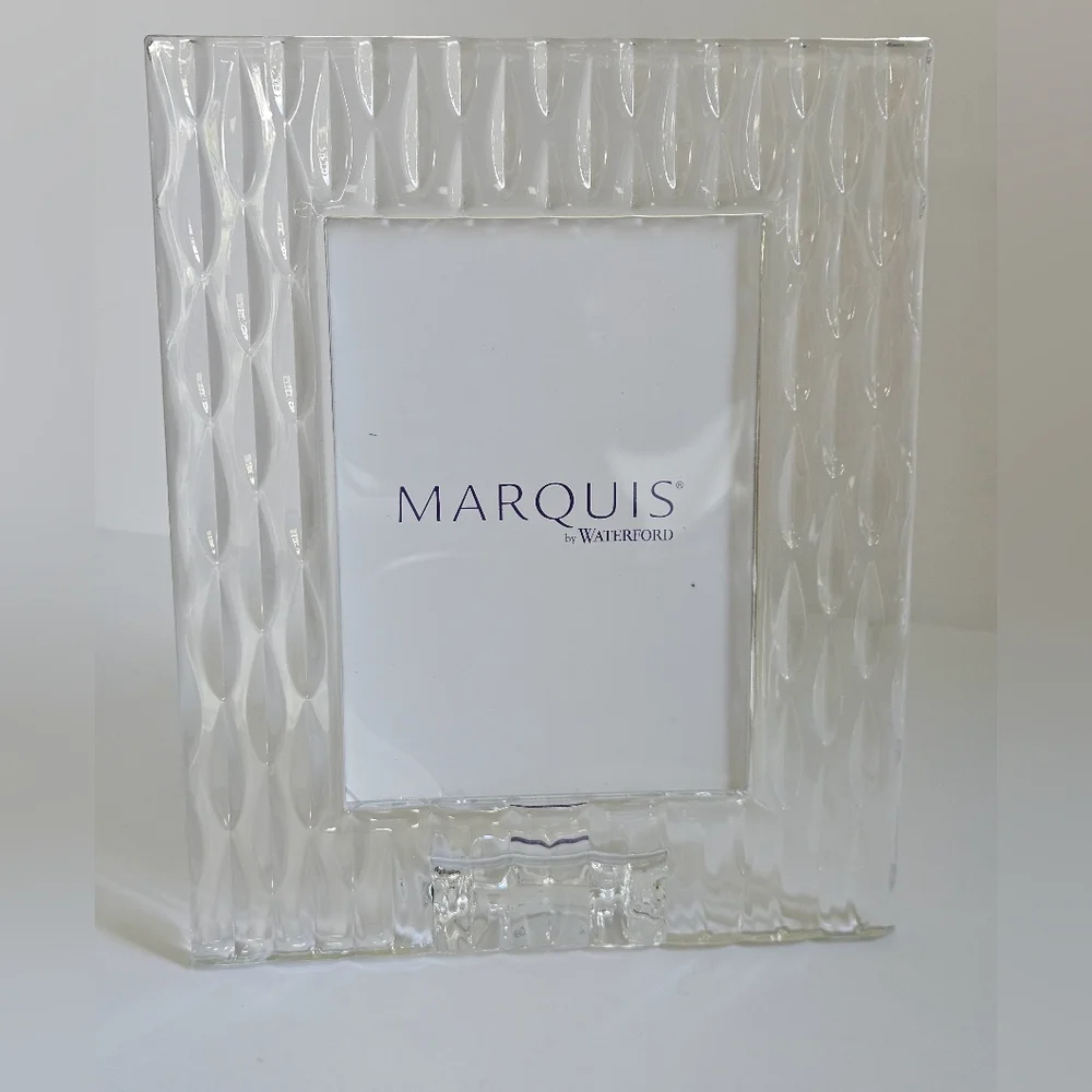 Waterford Crystal Rainfall Frame-Holds picture Portion H 10.75
